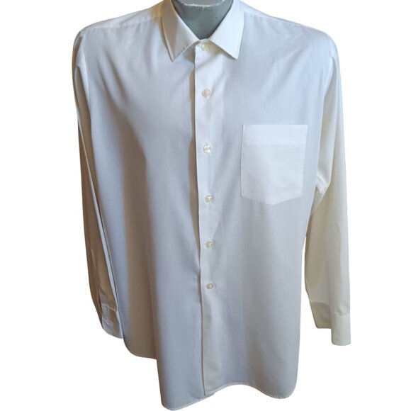 Large Vintage 1970's Towncraft Shirt Mens White Dacron Polyester Penneys - Picture 2 of 6